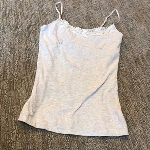 Light gray camisole with lace detailing